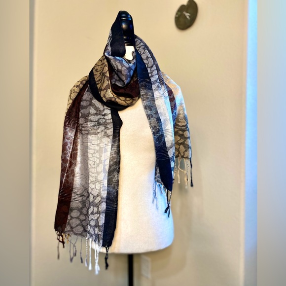 Scarf multicolour Embellished sparkling in silver - Picture 1 of 12